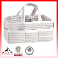 Caddy Storage Diaper - Grey &amp; White Organisateur de Caddy Portable Diaper Caddy - 100% Coton - Cadeau de douche de bébé parfait HCDP0048